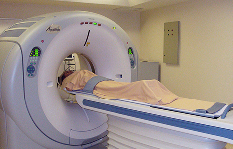 Foto do exame de tomografia
