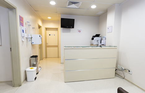 Foto da recepção de consultório para exames urodinâmicos