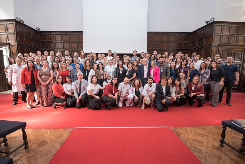 Equipe BP e auditores durante o anúncio da certificação HIMSS 7